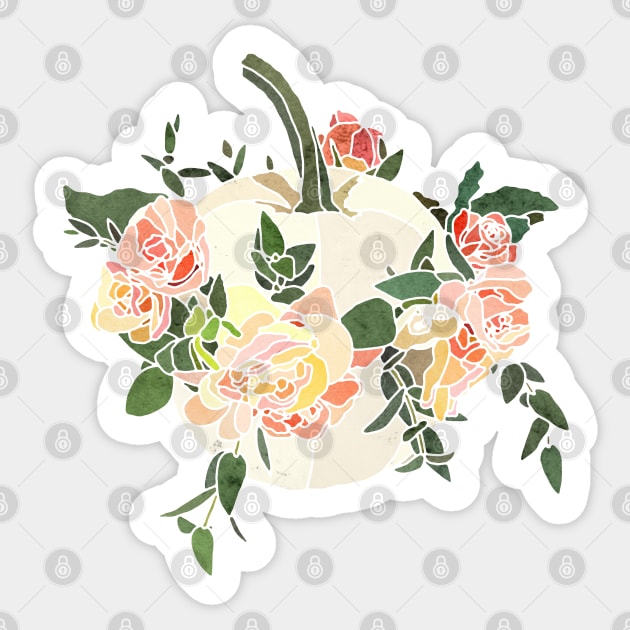 Floral Pumpkin Sticker by Roguish Design